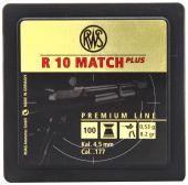 Пули для пневматики плоскоголовые калибр 4,5 мм RWS R10 Match Plus(100) от магазина SERREITOR.RU