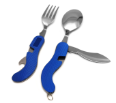 Швейцарский нож Pirat А1044, синий (ложка, вилка, открывалка, нож) от магазина SERREITOR.RU