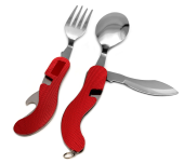 Швейцарский нож Pirat А1044, красный (ложка, вилка, открывалка, нож) от магазина SERREITOR.RU