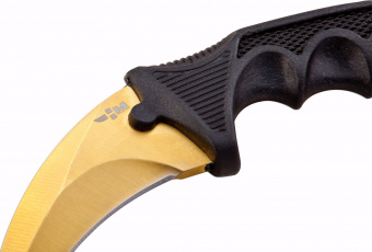 Нож керамбит цельнометаллический золотой с пластиковыми ножнами из CS GO Ножемир H-230 GOLD от магазина SERREITOR.RU