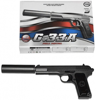 Страйкбольный пистолет софтэйр пружинный с глушителем Galaxy G33A TT от магазина SERREITOR.RU