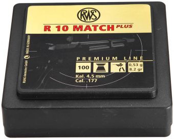 Пули для пневматики плоскоголовые калибр 4,5 мм RWS R10 Match Plus(100) от магазина SERREITOR.RU