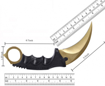 Нож керамбит цельнометаллический золотой с пластиковыми ножнами из CS GO Ножемир H-230 GOLD от магазина SERREITOR.RU