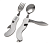 Швейцарский нож Pirat А1044, серебристый (ложка, вилка, открывалка, нож) от магазина SERREITOR.RU